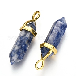 Natural Blue Spot Jasper Double Terminated Pointed Pendants&nbsp;G-G902-B04