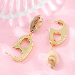 Brass Stud Dangle Earrings&nbsp;KK-CBA8324-17G