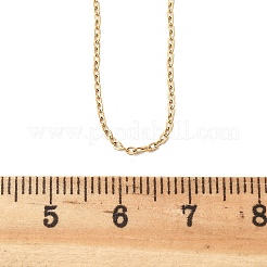 Ion Plating(IP) 304 Stainless Steel Cable Chain Necklaces&nbsp;NJEW-P248-01G