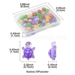 60Pcs 6 Colors Luminous Resin Cabochons&nbsp;RESI-FS0001-95