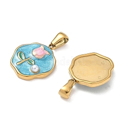 304 Stainless Steel Enamel Pendants&nbsp;AL-CBA618D-01G-C