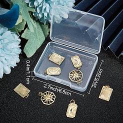 9Pcs 3 Style Rack Plating Brass Pendants&nbsp;KK-BBC0004-73