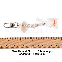 ABS Plastic Imitation Pearl & Acrylic & Synthetic Turquoise & Shell Pendant Decorations&nbsp;KEYC-FS00038-05