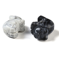 Natural Mixed Gemstone Carved Pig Figurines&nbsp;DJEW-M015-03