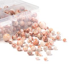 340Pcs 4 Sizes Natural Red Netstone Round Beads&nbsp;G-LS0001-35