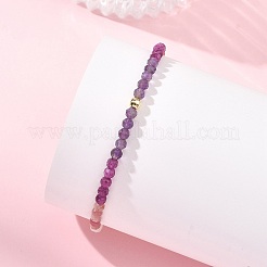 Natural Ruby & Rhodonite & Sunstone & Rose Quartz & Non-magnetic Synthetic Hematite Beaded Bracelets for Women&nbsp;BJEW-JB14094-01