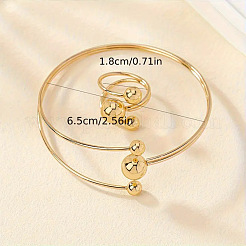 Alloy Round Beaded Cuff Bangles & Cuff Rings Sets&nbsp;FS-WG69C61-01