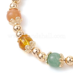 Gemstone & Natural Cultured Freshwater Pearl & Brass Beaded Bracelets for Women&nbsp;BJEW-JB13015-02