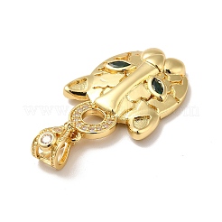 Brass Pave Clear Cubic Zirconia Pendants&nbsp;KK-H433-33G