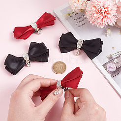2 Pairs 2 Colors Bowknot Polyester Shoe Decorations&nbsp;FIND-PH0018-79