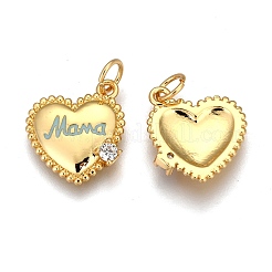 Brass Micro Pave Clear Cubic Zirconia Charms&nbsp;LS-ZIRC-B002-36G-C