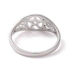 Non-Tarnish Pentacle with Sailor's Knot Finger Ring&nbsp;RJEW-P037-01P