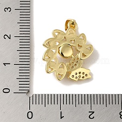 Rack Plating Brass Micro Pave Clear Cubic Zirconia Pendants&nbsp;KK-P267-04A-G
