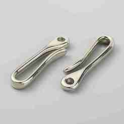 U-Shaped Brass Key Hook Shanckle Clasps&nbsp;LS-KK-WH0054-05P-A
