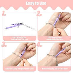 8Pcs 8 Colors Alloy Bracelet Tool Jewelry Helper Beadable Alligator Clip&nbsp;AJEW-YW0002-08