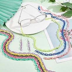 20 Strands 10 Colors Acrylic Opaque Cable Chains&nbsp;PACR-FH0001-05