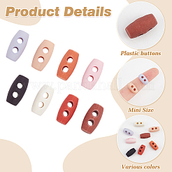 64Pcs 8 Colors Plastic Buttons&nbsp;BUTT-FG0001-36