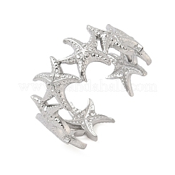 304 Stainless Steel Open Cuff Rings for Women&nbsp;RJEW-A079-03C-P