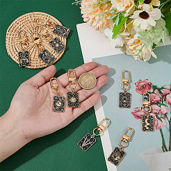10Pcs Rectangle with Zinc Alloy Enamel Pendant Decorations&nbsp;HJEW-HY00018