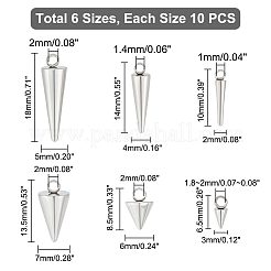 60Pcs 6 Style 304 Stainless Steel Pendants&nbsp;STAS-UN0042-49