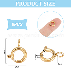 8Pcs Ion Plating(IP) 304 Stainless Steel Spring Ring Clasps&nbsp;STAS-UN0052-56
