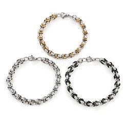 8MM 201 Stainless Steel Byzantine Chain Bracelets for Women&nbsp;BJEW-B143-06
