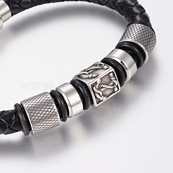 Braided Leather Cord Bracelets&nbsp;X-BJEW-H560-26