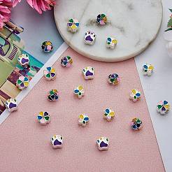 32Pcs 4 Colors Alloy Enamel European Beads&nbsp;MPDL-SZ0001-08