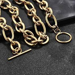 304 Stainless Steel Rolo Chain Necklace&nbsp;BJEW-L399-03G