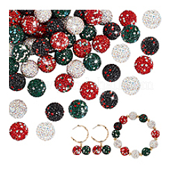 36Pcs 6 Colors Rhinestone Clay Pave Beads&nbsp;RB-PH0001-63