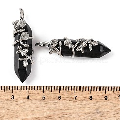 Natural Obsidian Double Terminal Pointed Pendants&nbsp;G-C144-03P-11