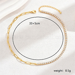 Fashionable Brass Clear Cubic Zirconia Cup Chain Necklaces&nbsp;MG3288