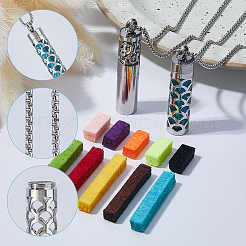 2Pcs 2 Styles Stainless Steel Perfume Bottle Necklaces&nbsp;NJEW-FH0001-31