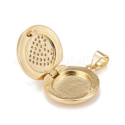 Brass Micro Pave Cubic Zirconia Locket Pendants&nbsp;KK-A161-38A-G