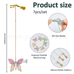 7Pcs Butterfly Acrylic & Alloy Musical Note Guitar Charm Bookmark&nbsp;AJEW-FH00030