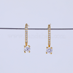 Elegant Brass Pave Clear Cubic Zirconia Stud Earrings&nbsp;IV7044