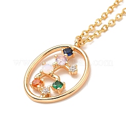 Colorful Cubic Zirconia Constellation Pendant Necklace&nbsp;LS-NJEW-H166-01I