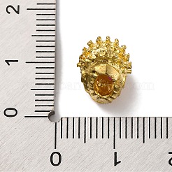 Skull Shape Rack Plating Brass with Cubic Zirconia Beads&nbsp;KK-S406-16G