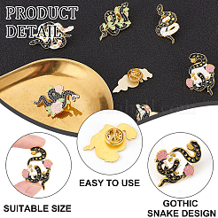 9Pcs 9 Style Snake Enamel Pin&nbsp;JEWB-BC0001-08