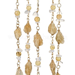 Rough Raw Natural Citrine Wind Chime&nbsp;HJEW-P015-06