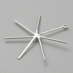 925 Sterling Silver 6 Claw Prongs Pendant Blank Cabochon Settings&nbsp;STER-WH0005-10S