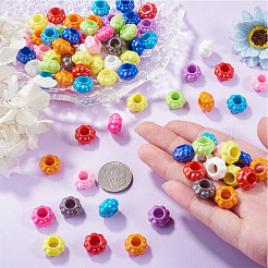 100Pcs Pearlized UV Plating Opaque Acrylic European Beads&nbsp;SACR-TA0001-77B