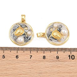 Brass Enamel Pendants&nbsp;KK-CBAEBFB-06G-02