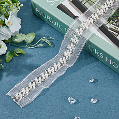 Resin with Rhinestone Gauze Ribbon&nbsp;OCOR-WH0078-140