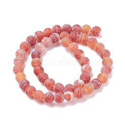 Natural & Dyed Crackle Agate Bead Strands&nbsp;G-T056-8mm-05