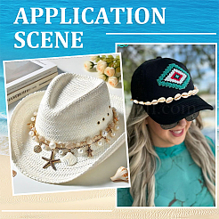 6Pcs 6 Styles Ocean Theme Cowrie Shell & Aluminum & Brass Alloy Cap Chain&nbsp;HJEW-SC0002-36