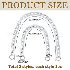 2Pcs 2 Styles CCB Plastic Rectangle Link Purse Chains&nbsp;FIND-HS0002-14P