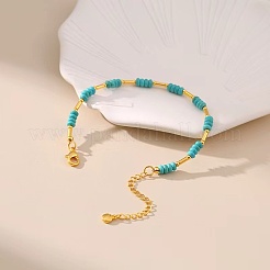 Synthetic Turquoise & Brass Beaded Bracelets for Women&nbsp;OR9235