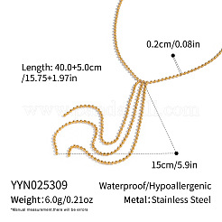 Elegant 304 Stainless Steel Ball Chain Layered Tassel Y Necklaces for Women&nbsp;RS7839
