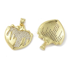 Rack Plating Brass Micro Pave Clear Cubic Zirconia Pendants&nbsp;KK-K341-52A-G